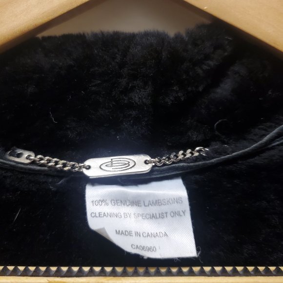 Women's Lambskin Leather Shearling Lined Coat Made In Canada - Picture 4 of 5